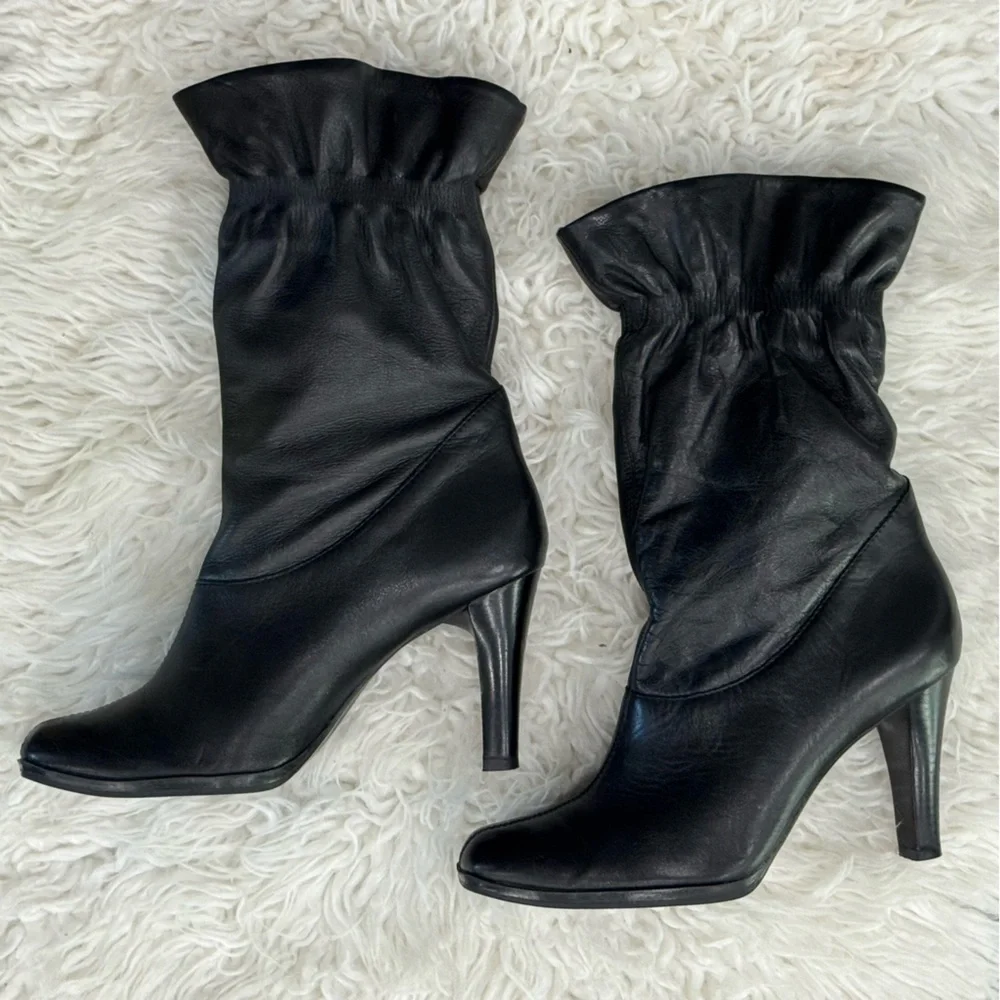 Worthington Black Mid-Calf Heeled Boots - Picture 4 of 10